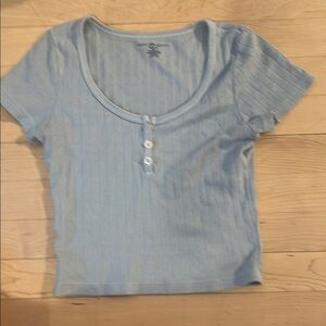 Light Blue Women's brandy Ribbed Top